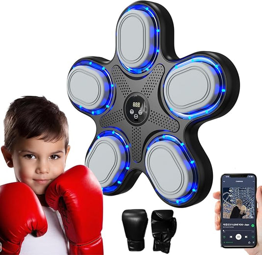 Music Boxing Machine with Boxing Gloves,Trainer, Electronic Boxing Target Workout Punching Equipment for Home, Indoor,Boxing Workout for Kids,Student Boxing Workout
