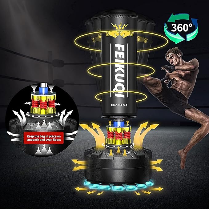 Punching Bag for Adults, Boxing Bag with Stand 70''-205lbs Freestanding Punching Bag for Adults - Kickboxing Bag for Home Gym Office