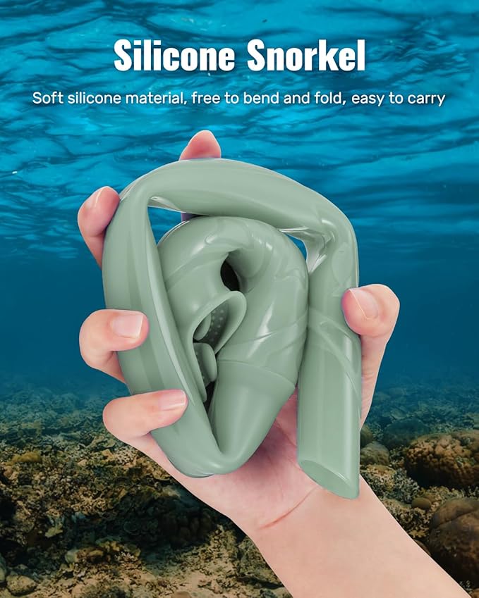 W WSTOO Adults Diving Snorkel Breathing Tube Silicone Flexible Foldable Snorkel Anti-Drop for Freediving Swim Training,Diving and Scuba Diving,Easy to Carry for Travel