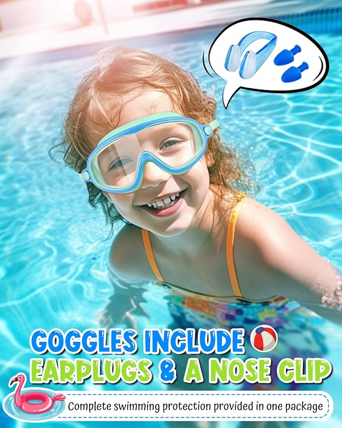 Rantizon Swim Goggles 2 Pack, Wide View Anti Fog&UV Swimming Goggles for Audlt, No Leaking Swim Glasses for Men Women Kids