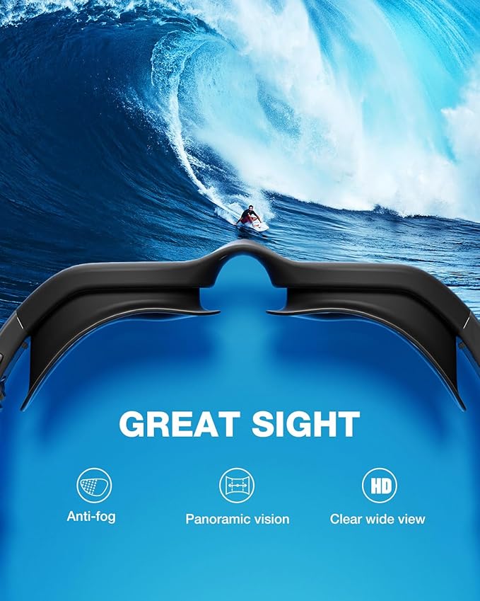 ZIONOR Swim Goggles, G1 SE Swimming Goggles Anti-fog for Adult Men Women