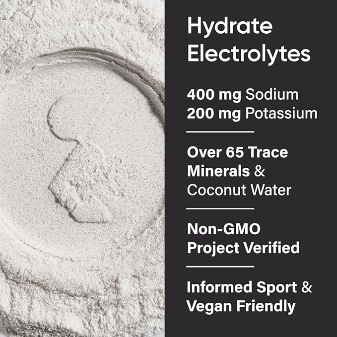 Sports Research® Hydrate Electrolytes Powder - Sugar-Free & Naturally Flavored with Vitamins, Minerals, and Coconut Water - Supports Hydration - Cherry Pomegranate - 90 Servings