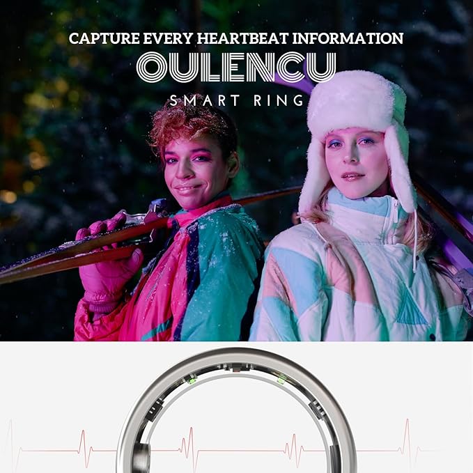 2025 Smart Ring for Women Men, Sleep Tracker Ring, Fitness Smart Ring, Activity Tracker,Sleep Monitor, Stress/Heart Rate/Women's Calories Steps Tracking-No APP Subscription (Silver, #13-69.7mm/2.75")