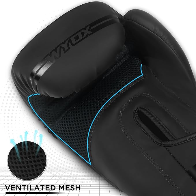 Wyox Boxing Gloves for Men & Women – Professional Training, Sparring & Heavy Bag Gloves for Boxing, Kickboxing, Muay Thai, MMA – Premium Leather, Multi-Layer Shock Absorption, Ventilated Palm