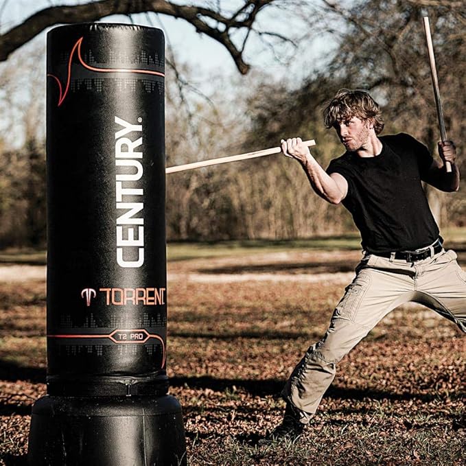 Century Torrent Freestanding Punching Bags - T1 or T2 Options | Black Free Standing Training Heavy Bag | Ideal for Martial Arts, Boxing, Kickboxing and Cardio Workouts | Designed for Men and Women