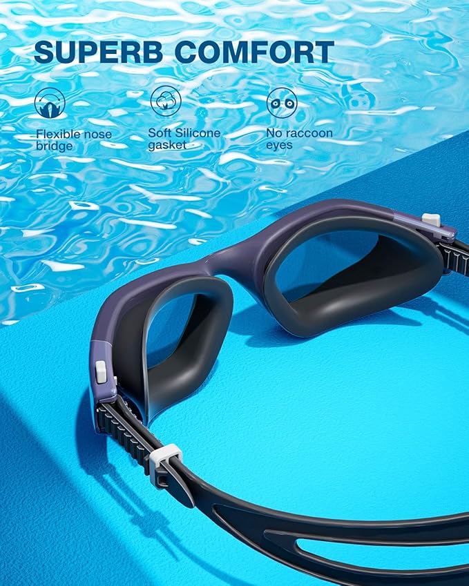 ZIONOR Swim Goggles, G1 SE Swimming Goggles Anti-fog for Adult Men Women