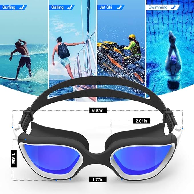 ZIONOR G1 Polarized Swimming Goggles for Unisex Adult Women Anti Fog 100% Anti UV Diving Goggles
