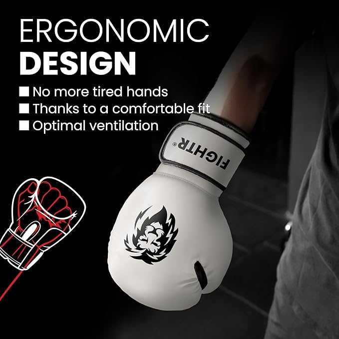 FIGHTR® Boxing Gloves - Maximum Protection & Stability | Boxing Gloves for Boxing, MMA, Muay Thai & Kickboxing | Sizes 8-16 oz