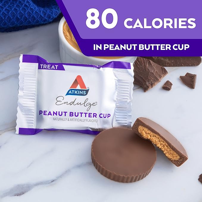Atkins Endulge Peanut Butter Cups, Dessert Favorite, Low Carb, 0g Sugar, 60 Count