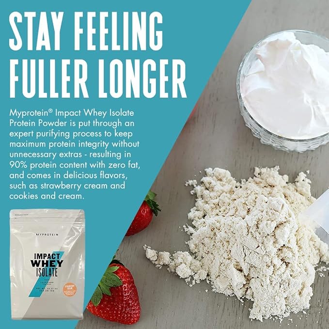 Myprotein Impact Whey Isolate Protein Powder (Strawberry, 2.2 Pound (Pack of 1)