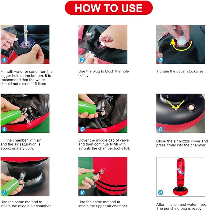 Punching Bag Kid,Boxing Bag for Kids,Inflatable Dummy, Inflatable Punching Bag, De-Stress Boxing Bag for Kids.