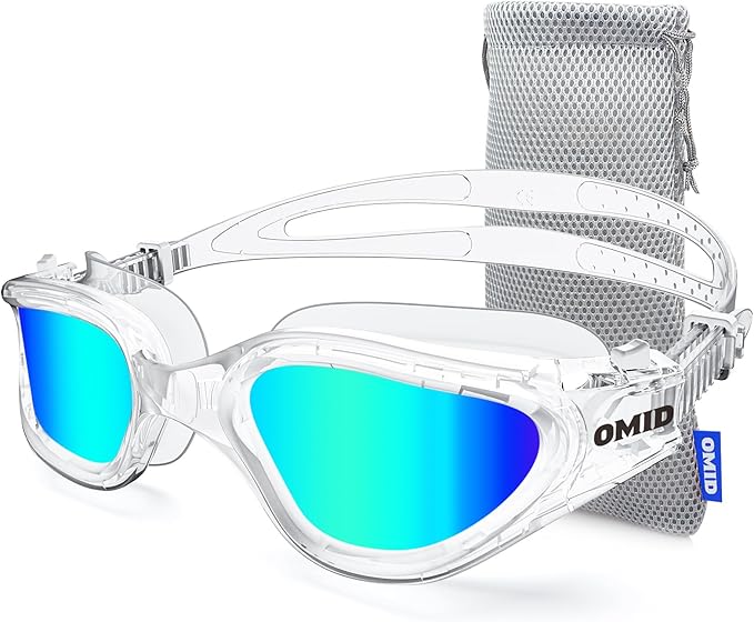 OMID Swim Goggles, P2 Polarized Swimming Goggles for Men Anti-fog Goggles Swimming for Adult Women