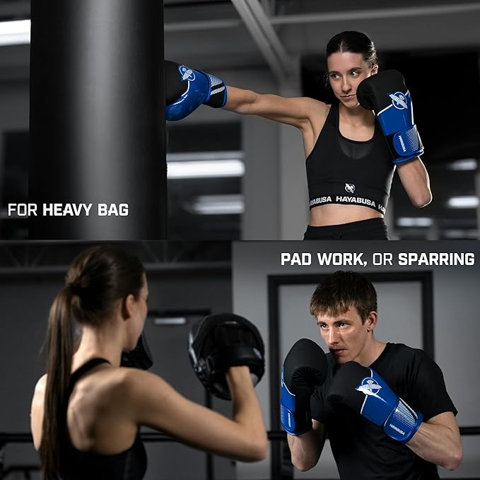 Hayabusa Sport Boxing Gloves for Men and Women – Dual-Splinted Wrist Support, Multi-Density Foam Padding, Contoured Fit – Ideal for Boxing, Kickboxing, and Muay Thai Training