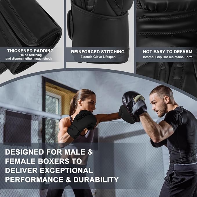 Boxing Gloves for Men & Women Pro Training | Wrist Protection 15° Hook & Loop | Triple Latex Padding | PU Leather for Muay Thai MMA Kickboxing Sparring|Sizes 10-16 oz