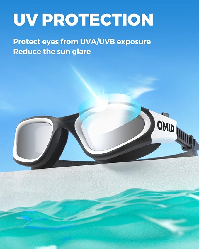 OMID Swim Goggles, P2 Polarized Swimming Goggles for Men Anti-fog Goggles Swimming for Adult Women