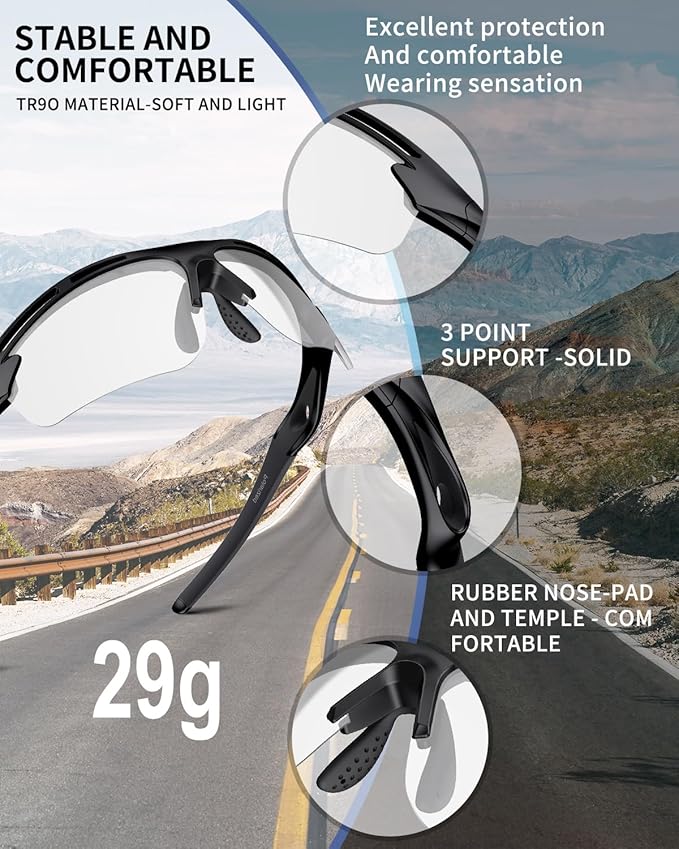 Polarized Sports Sunglasses for Men Women,UV400 Protection Sunglass for Running Cycling Fishing Hiking TR90