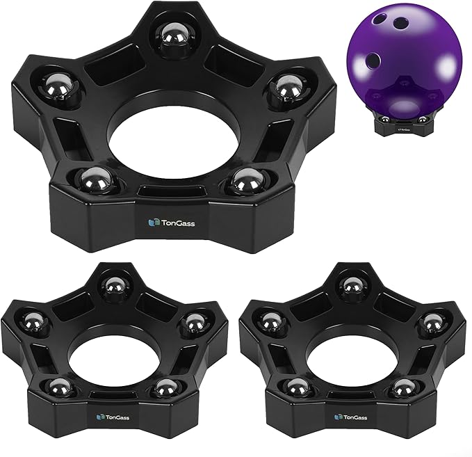 TonGass (3-Pack Bowling Rotating Ball Cup, Bowling Cup Display Stand with Bearing Spinner Holder, Spare Balls Holder Spinner for Bowlings Sports Ball Display Stand Suitable for All Balls Types