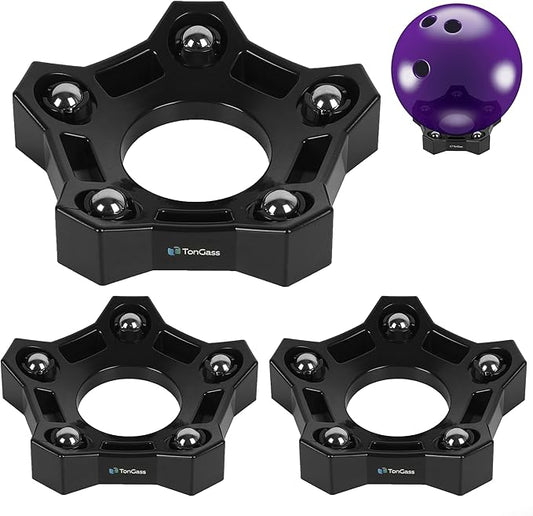 TonGass (3-Pack Bowling Rotating Ball Cup, Bowling Cup Display Stand with Bearing Spinner Holder, Spare Balls Holder Spinner for Bowlings Sports Ball Display Stand Suitable for All Balls Types