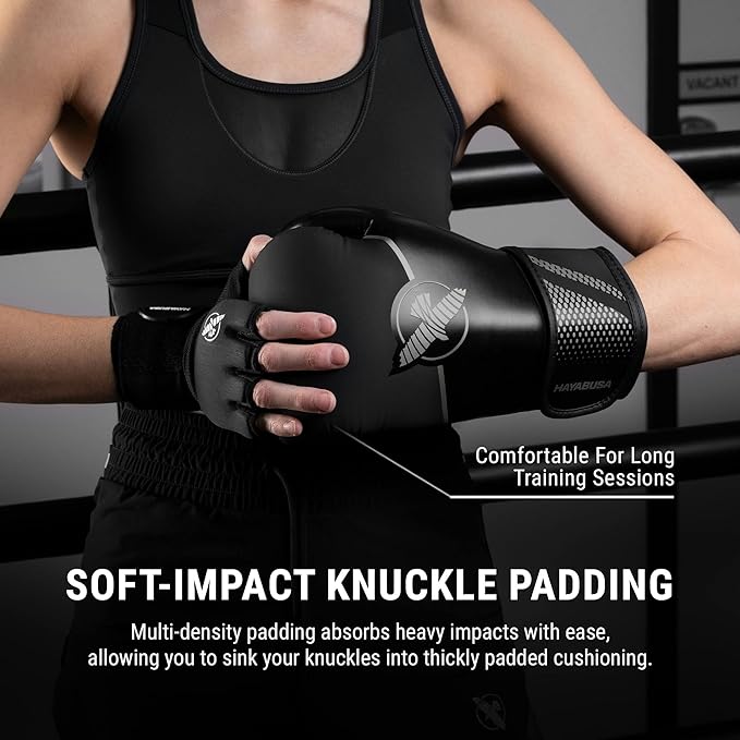 Hayabusa Sport Boxing Gloves for Men and Women – Dual-Splinted Wrist Support, Multi-Density Foam Padding, Contoured Fit – Ideal for Boxing, Kickboxing, and Muay Thai Training