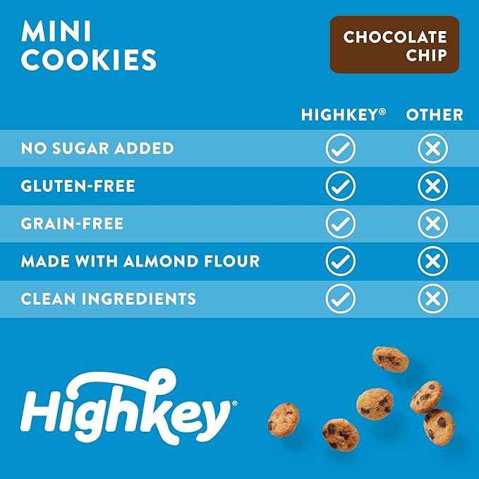 HighKey Sugar Free Cookies Variety Pack - 6.0oz Keto Snacks Zero Carb No Sugar 3-Pack Chocolate Chip Cookie, Snickerdoodle,Vanilla Wafers Low Carb Gluten Free Diabetic Snack Diet Friendly Food Sweets