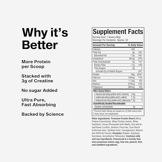Muscletech Whey Protein Powder (Strawberry, 4 Pound) - Nitro-Tech Ultimate Muscle Building Formula with Whey Protein Isolate - 30g of Protein, 3g of Creatine & 6.8g of BCAA - Packaging May Vary