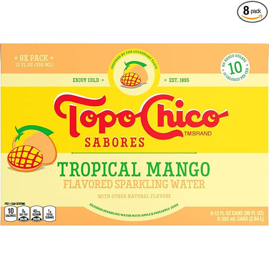 Topo Chico Sabores Tropical Mango 12oz 8pk
