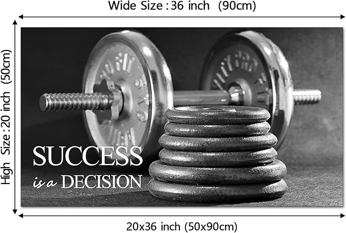 YeiLnm Workout Pictures for Home Gym Room Canvas Motivational Wall Decor 20"x36"