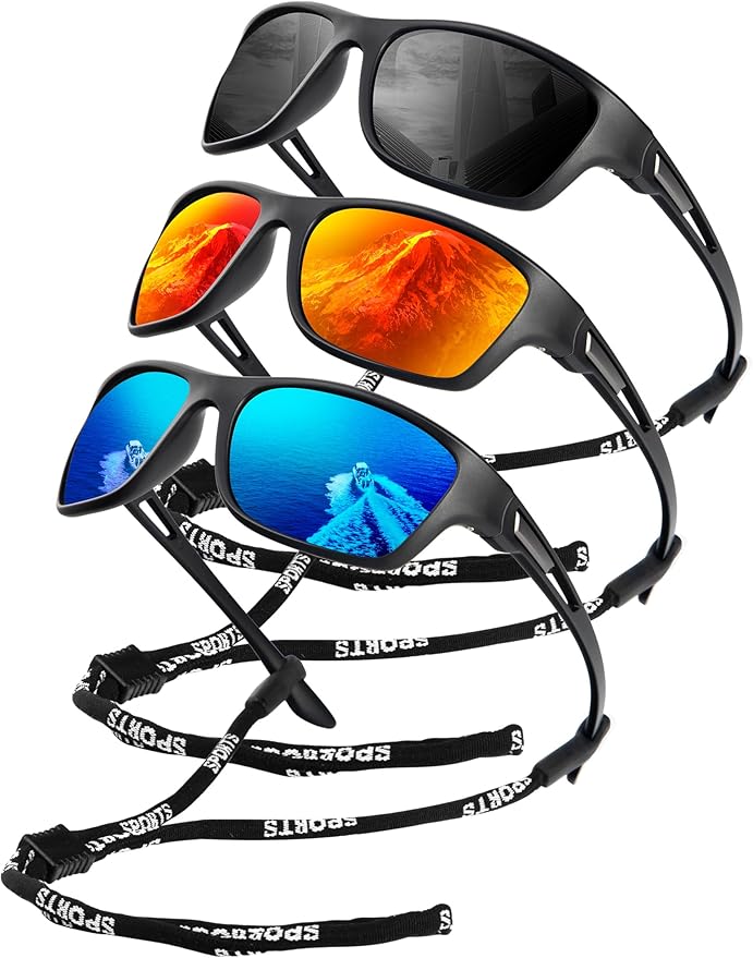 KALIYADI Polarized Sunglasses for Men, Sports Sun Glasses for Driving Cycling Fishing with UV protection