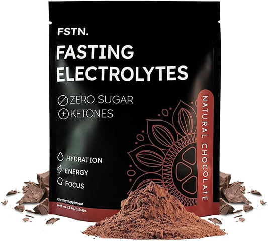 Chocolate Electrolytes Fasting Supplement – Crave Killer, Hydration & Energy – Zero-Sugar, Plus Ketones & Organic Cocoa.