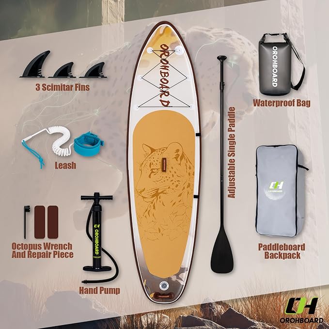 10’6/11’6 Inflatable Stand Up Paddle Board with Premium Paddleboards Accessories, Wide Stable Designed SUP Paddleboard for Adults & Youth.