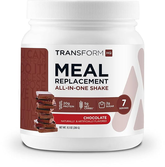 TransformHQ Meal Replacement Shake Powder 7 Servings (Chocolate) - Gluten Free, Non-GMO