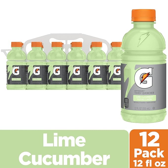 Gatorade Thrist Quencher, Lime Cucumber, 12 Fl Oz (Pack of 12)