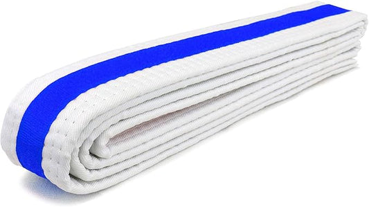 AAMA Martial Arts Belt White Belt with Mixed Color Stripe for Martial Arts - Taekwondo Karate Judo