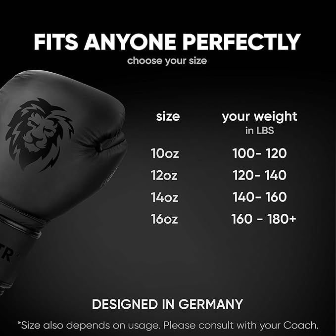 FIGHTR® Pro Boxing Gloves Made of Genuine Leather | Men and Women | for Boxing, MMA, Muay Thai, Kickboxing & Martial Arts 10 12 14 16 oz | incl. Carrying Bag