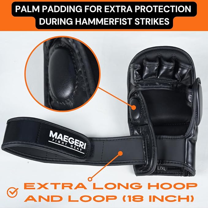 MMA Sparring Gloves for Men and Women, Upgrade Your Gear with a Durable Open Hybrid Glove. Comes with Extra Padding and Support, Perfect for Grappling, Clinching and Boxing Training