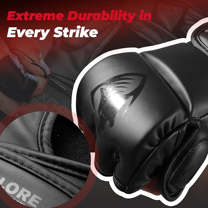 LIBERLUPUS MMA Gloves for Men & Women – Hybrid & Open Palm Designs for Sparring, Training, Kickboxing, Muay Thai, and Grappling – Knuckle Protection & Wrist Support for Flexibility and Control