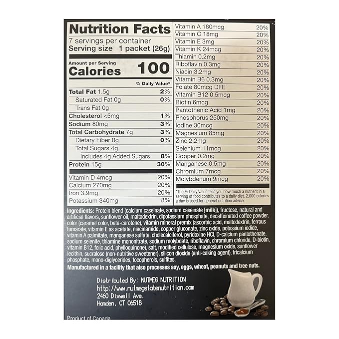 PROTIFIT - High Protein Pudding/Shake Mix, 15g Protein, Low Calorie, Low Fat, Low Carb, Aspartame Free, Idea Protein Compatible, Meal Replacement, 7 Servings Per Box (Caramel Caffe Latte)