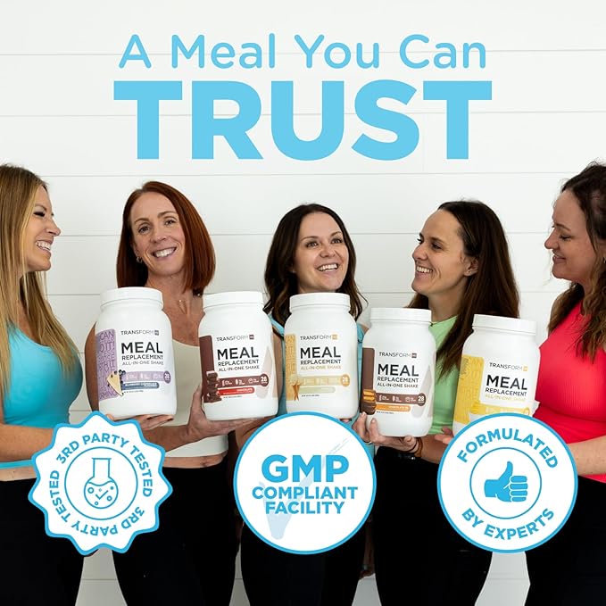 TransformHQ Meal Replacement Shake Powder 28 Servings (Mint Chocolate Chip) - 20G Protein per Serving, Non-GMO