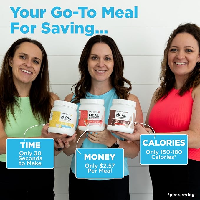 TransformHQ Meal Replacement Shake Powder 7 Servings (Peach Milkshake Flavored) - Gluten Free, GMO Free