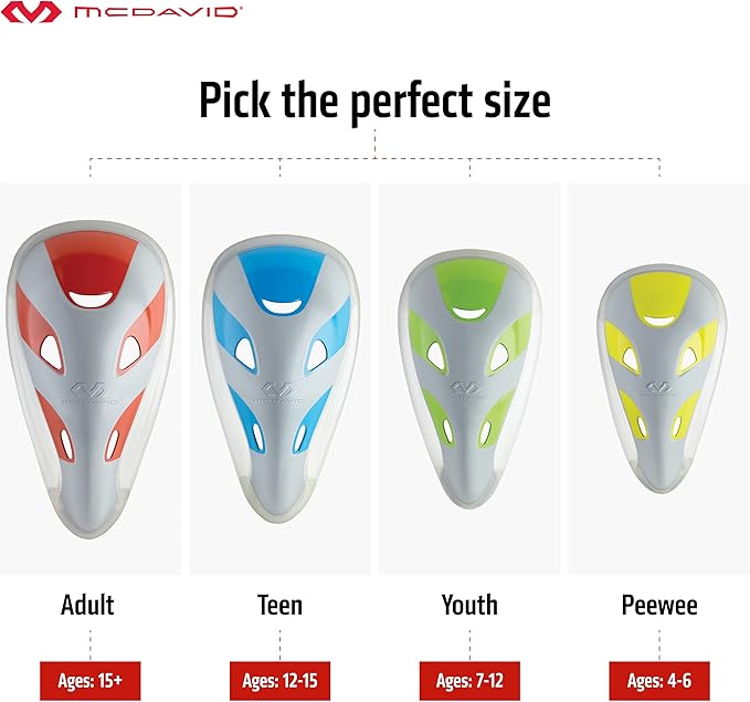 McDavid Protective Cup for Support and Comfort, Athletic Cup for Hockey Baseball Softball Wrestling Football . Flexcup Supperior Cups for Youth Boys and Adults Groin Protection