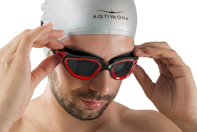 AqtivAqua Swimming Goggles, DX Wide View Swim Goggles for Adult Men Women, Anti Fog No Leaking