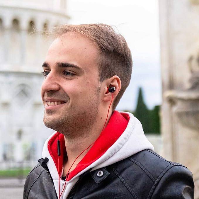 LUDOS Clamor USB C Headphones for iPhone 16 15 Pro Max Plus iPad Pro, 5 Years Warranty, USB-C Earbuds for Samsung Galaxy S24 S23 Ultra S22 S21 FE S20 A55 A54 A53, USB Type C Earphones - Red