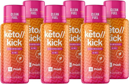 Pruvit Keto Kick Strawberry Kiwi Exogenous Ketones - 6 Packs 90 ml