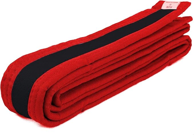 AAMA Color Belts with Black Stripe for Martial Arts - Taekwondo Karate Judo