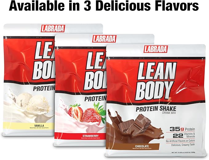 Lean Body All-in-One Vanilla Protein Shake. 35g Protein, Whey Blend, 7g Healthy Fats & Fiber, 22 Vitamins and Minerals, No Artificial Colors, Gluten Free, (4.6lb) Packaging May Vary
