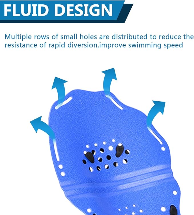 Hikeen Swim Paddle Hand for Adult and Junior, Swim Training Hand Paddles with Adjustable Straps, Swimming Hand Paddles for Training