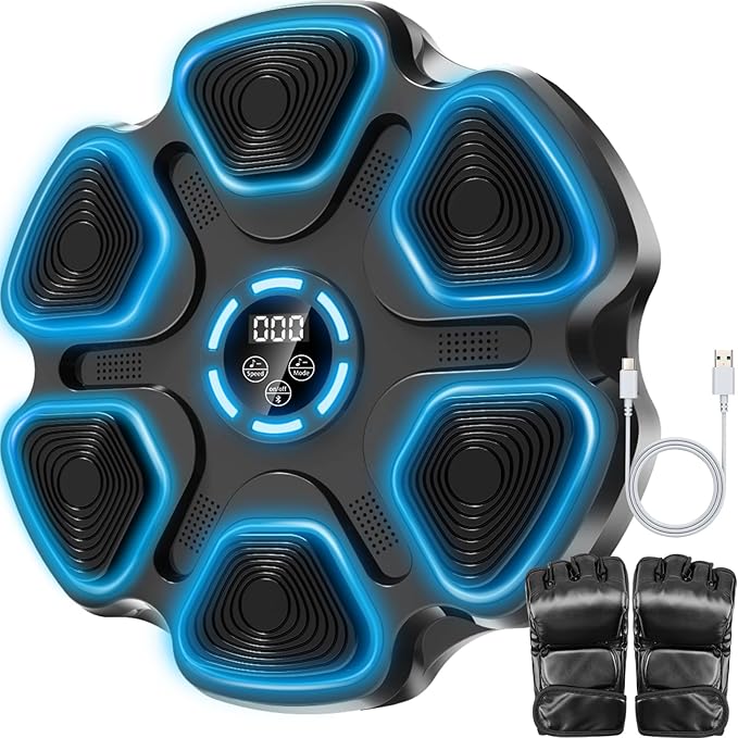 Music Boxing Machine, Large Size Music Punching Machine for Adults Kids, Interactive Boxing Target Wall Mounted with Gloves, Gift for Men