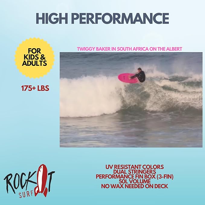 Rock-It 6' Albert Performance Fish Soft Top Surfboard Surf Board, Foam Surfboard, Kids Surfboard, Adult Surfboard, Tabla De Surf, Beginner Surfboard