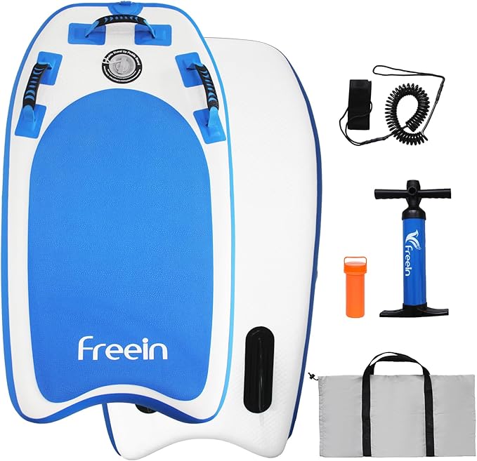 Freein Body Board Inflatable, Surfboards BodyBoards for Beach River, Foldable Design for Easy Storage and Transport Anywhere