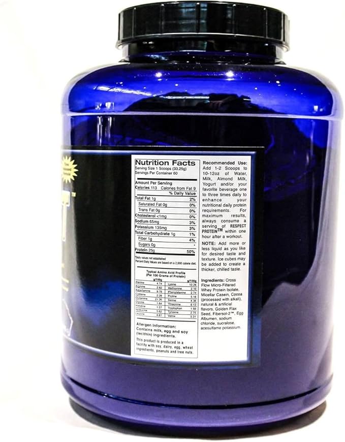 Time Released Protein Shake- Respect Protein – Best Meal Replacement Shake for Women Or Men – with Whey Protein Isolate, Micellar Casein, Flax Seed, Fiber